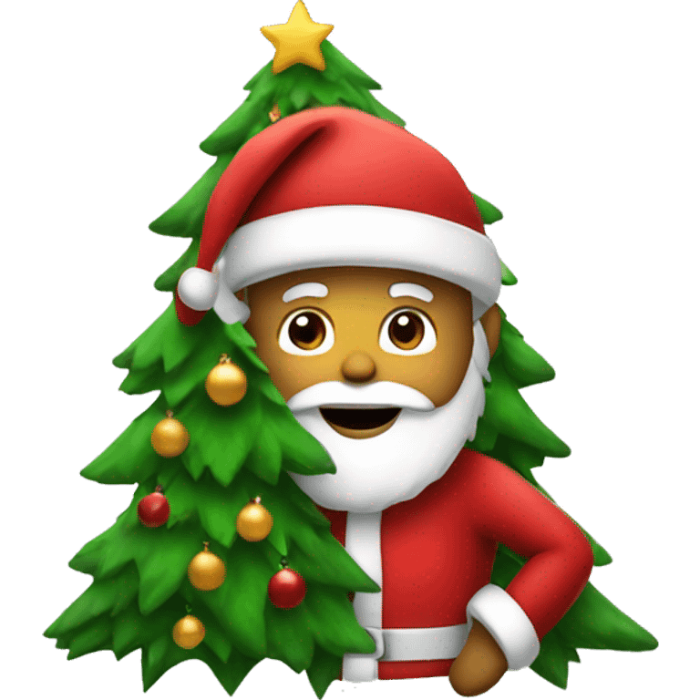 santa with a christmas tree emoji