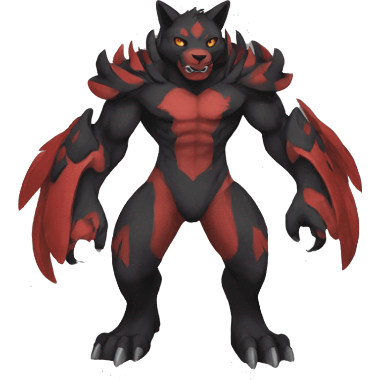 Black Red Anthro Fakemon emoji