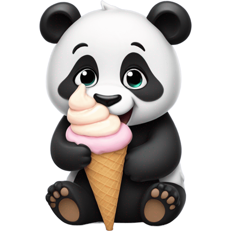 Panda eating ice cream emoji