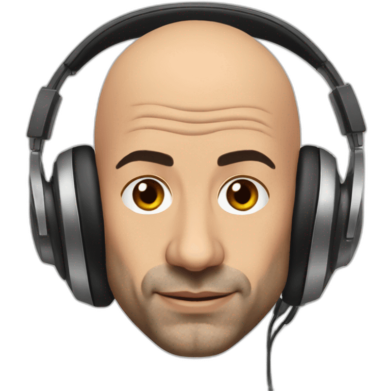 Joe Rogan, bald, headphones, podcast emoji