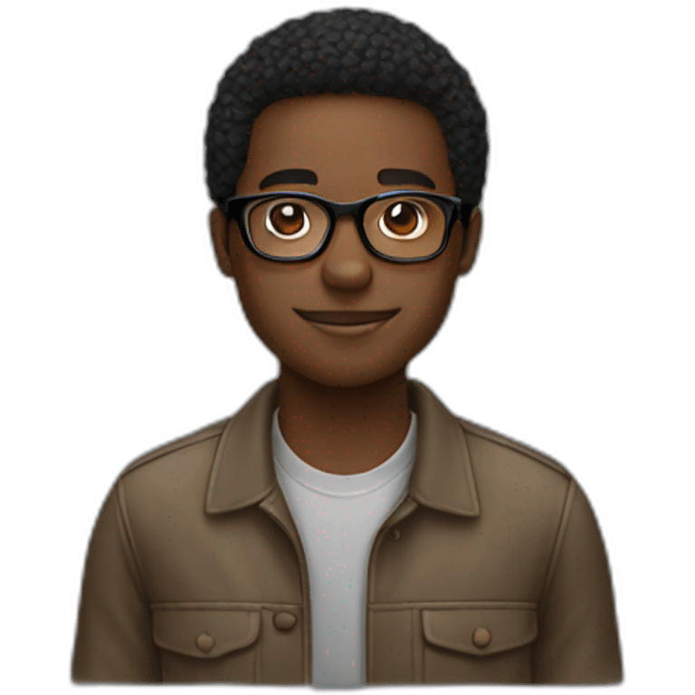 young black man with glasses emoji