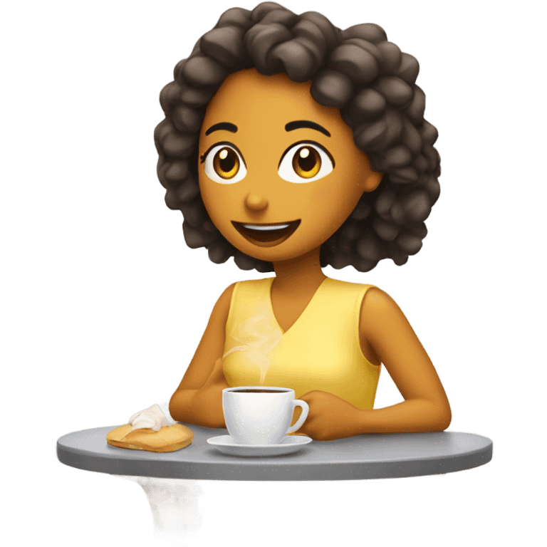 Chica bebiendo café  emoji