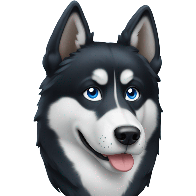 Black husky dog emoji