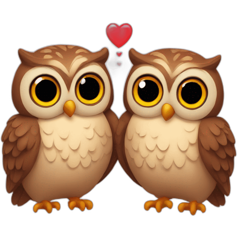 Two owls in love  emoji