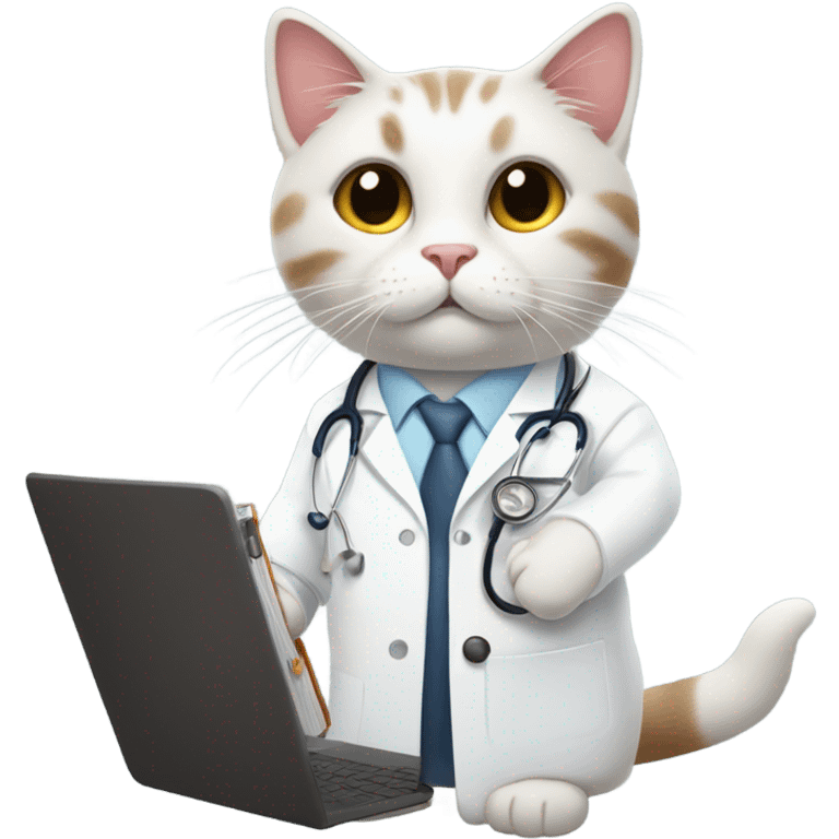 cat as a veterinarian emoji