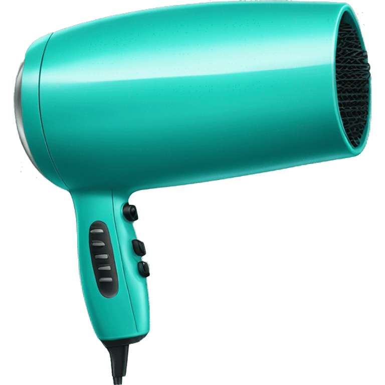 Realistic isolated teal hair dryer emoji