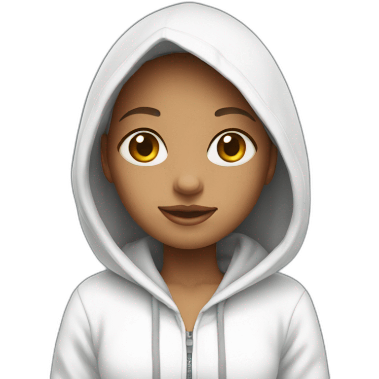 Girl in white hoodie emoji