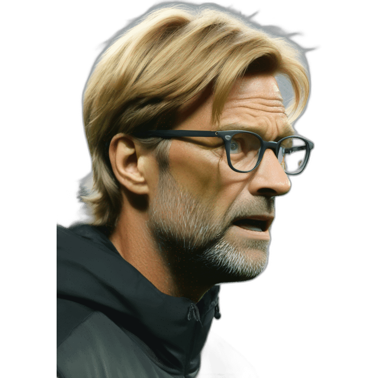 Klopp is nervous in a black hudie emoji