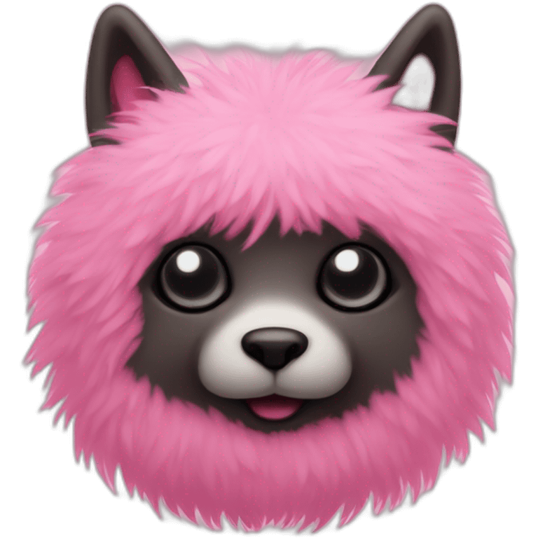 Pink cute furry creature no face emoji