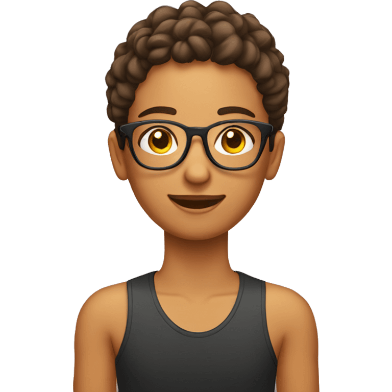 Adolescentes con el cabello de lado con lentes  emoji