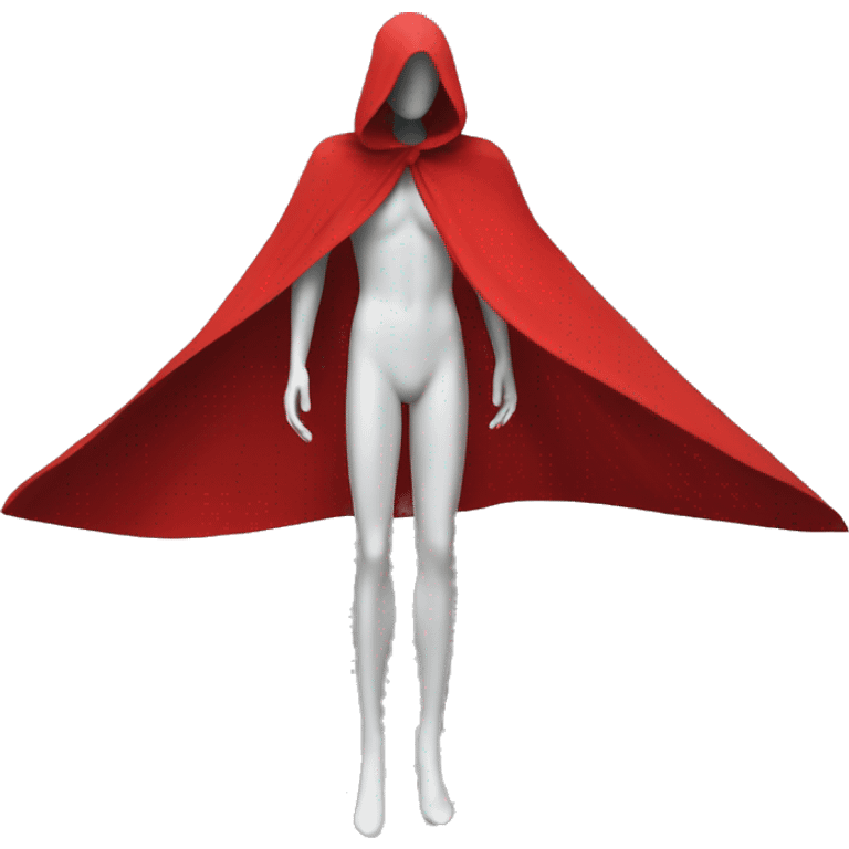 faceless mannequin flying red cape without hood emoji