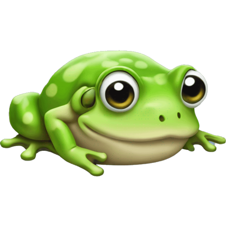 shell shocked frog emoji