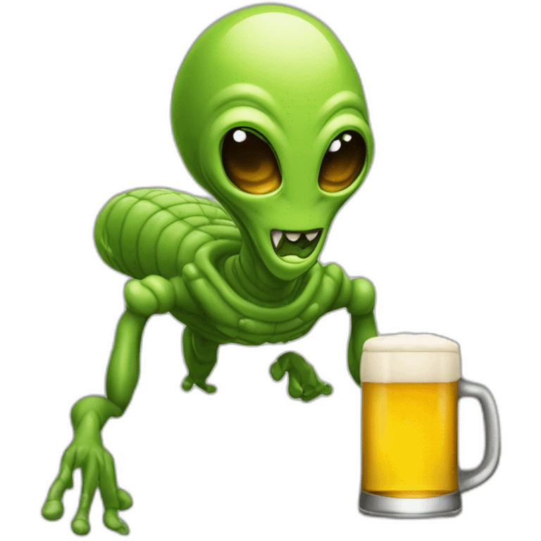 extraterrestre sui boit une bière emoji