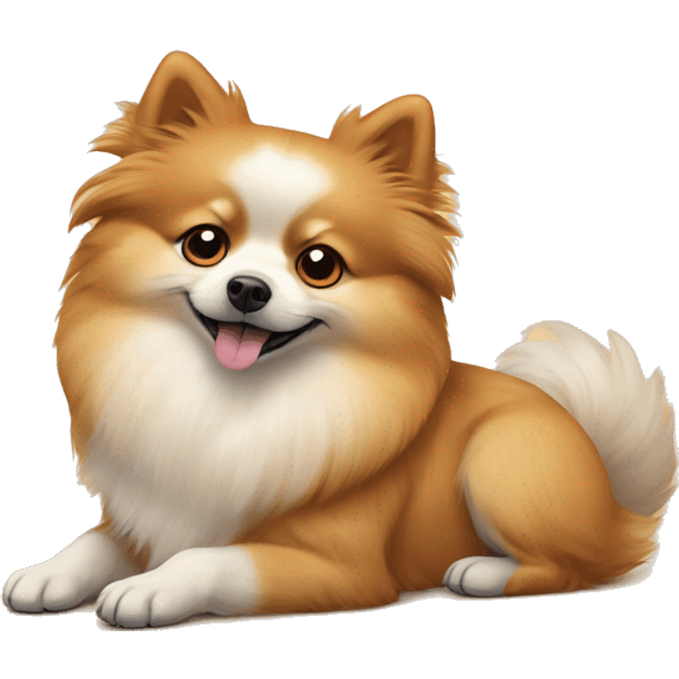 lying down pomeranian-spitz mix  emoji