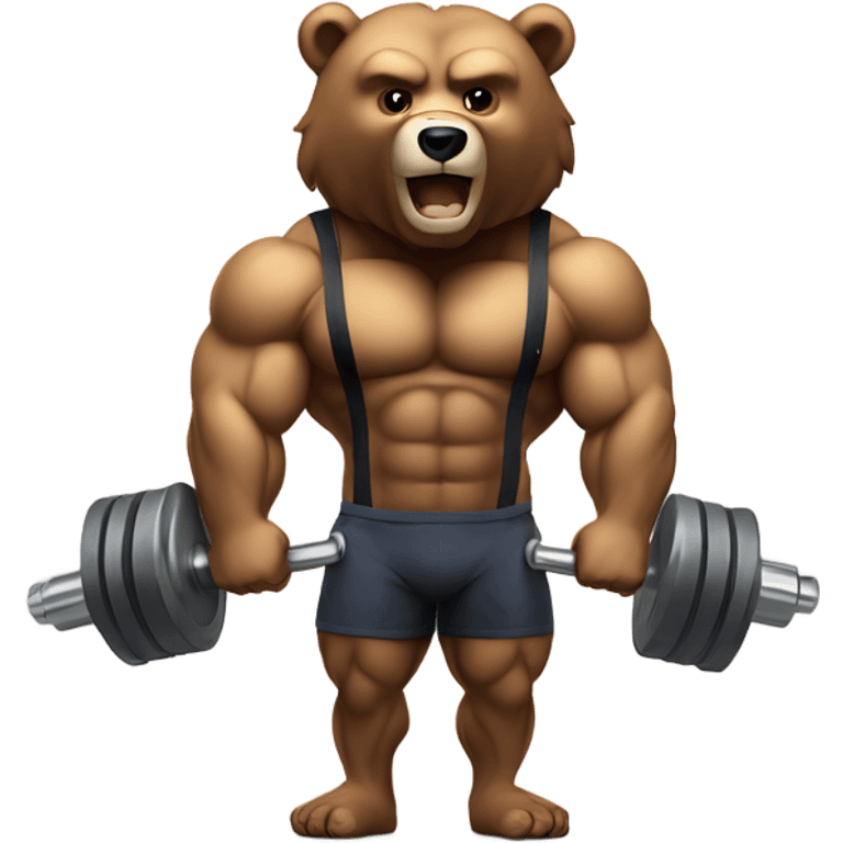 muscle bear trainig with dumbels emoji