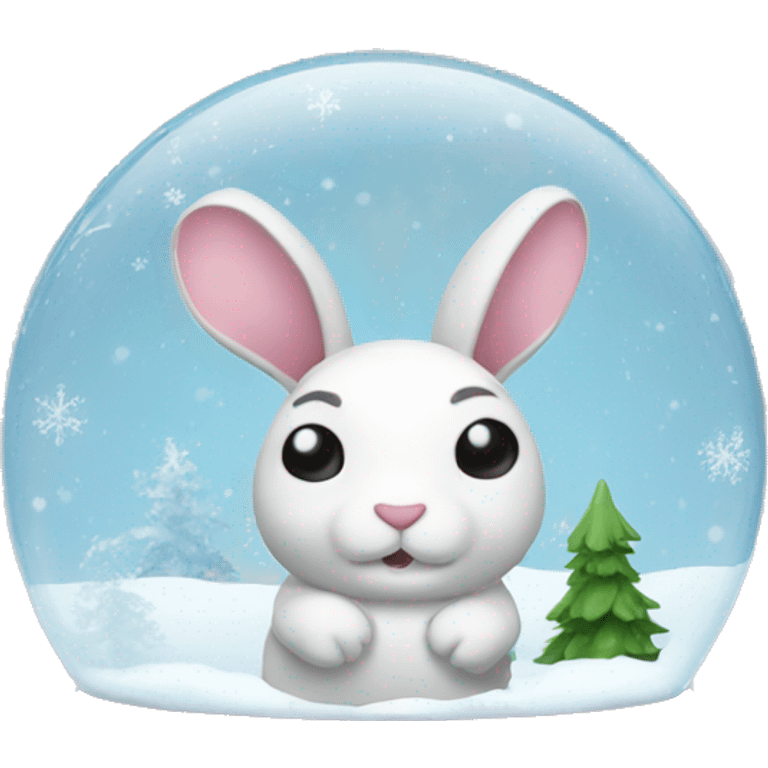 Rabbit into snow globe emoji