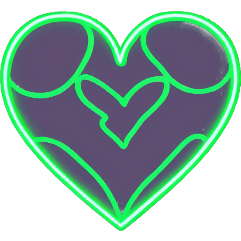 full heart in neon green emoji