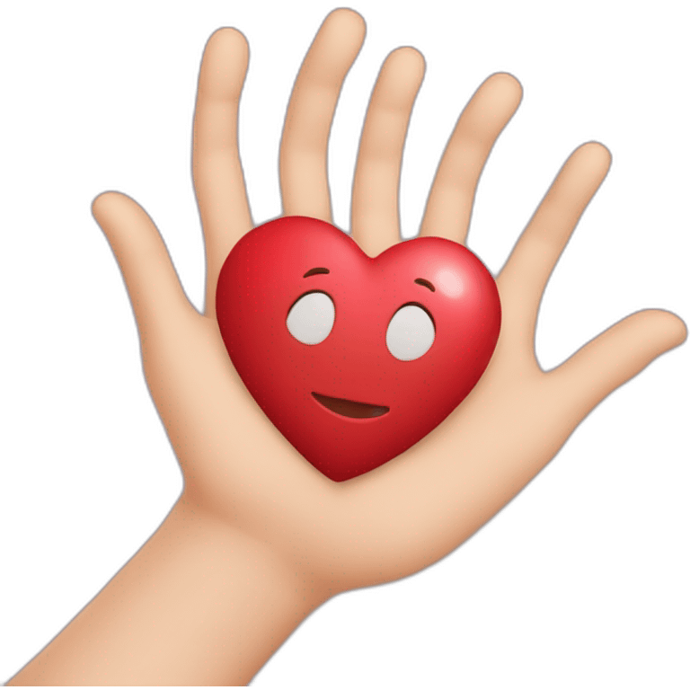 Heart in hand emoji