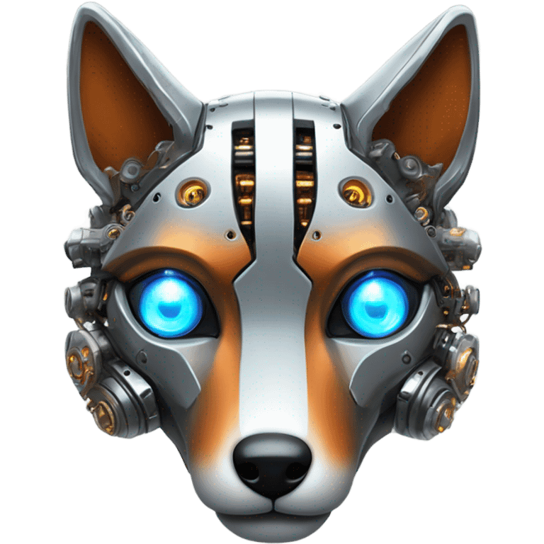 Robot Fox terminator face emoji