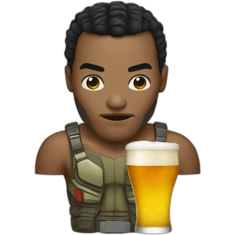 the predator realistic drinking beer emoji