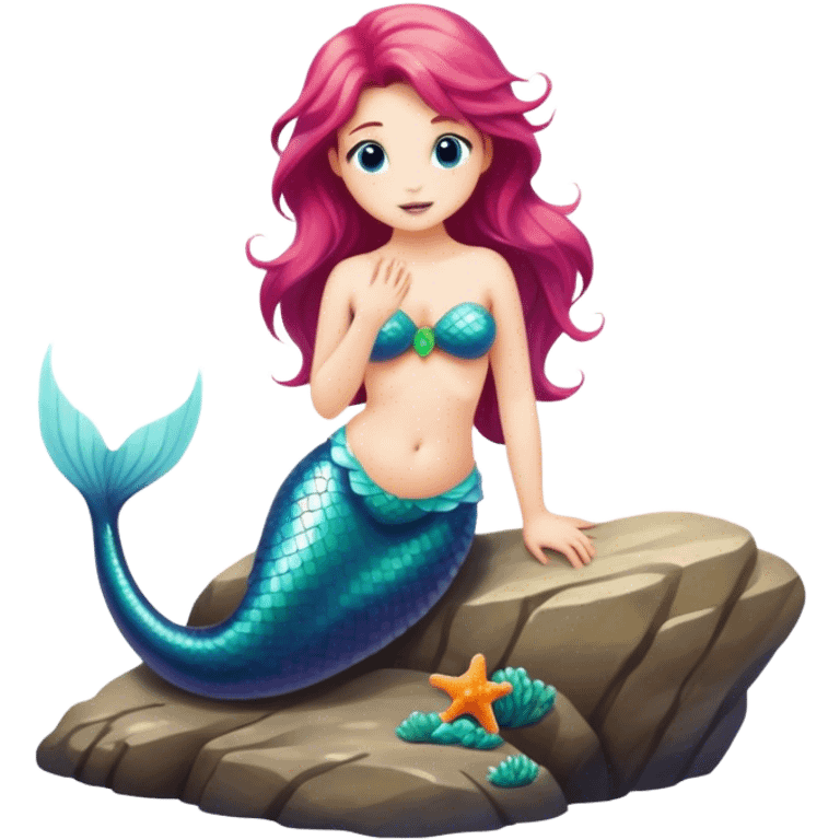 mermaid on a rock  emoji