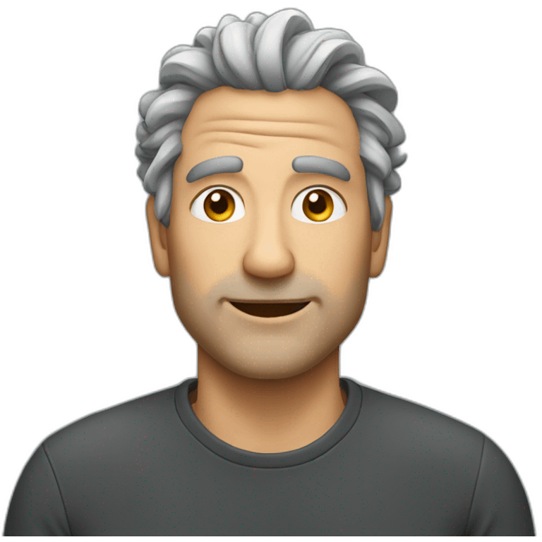 wild hair middle aged guy emoji