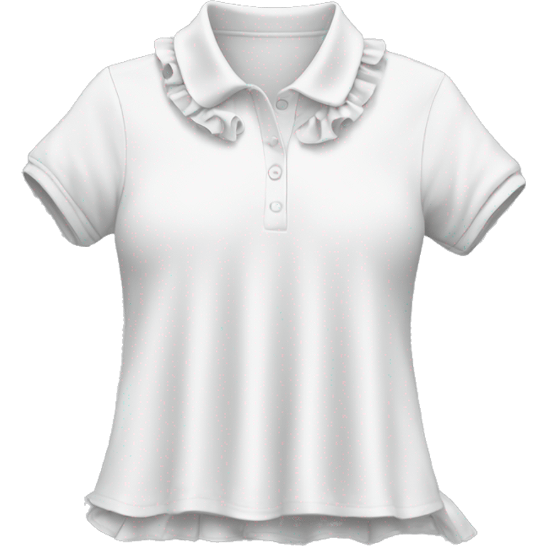 white ruffle polo shirt no model emoji