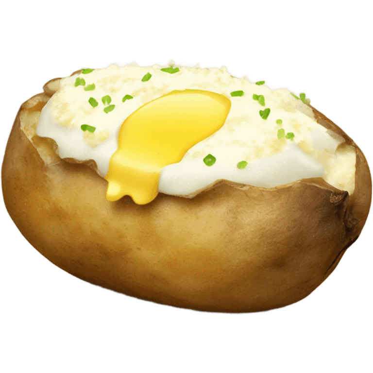 Baked potato with butter and salt emoji