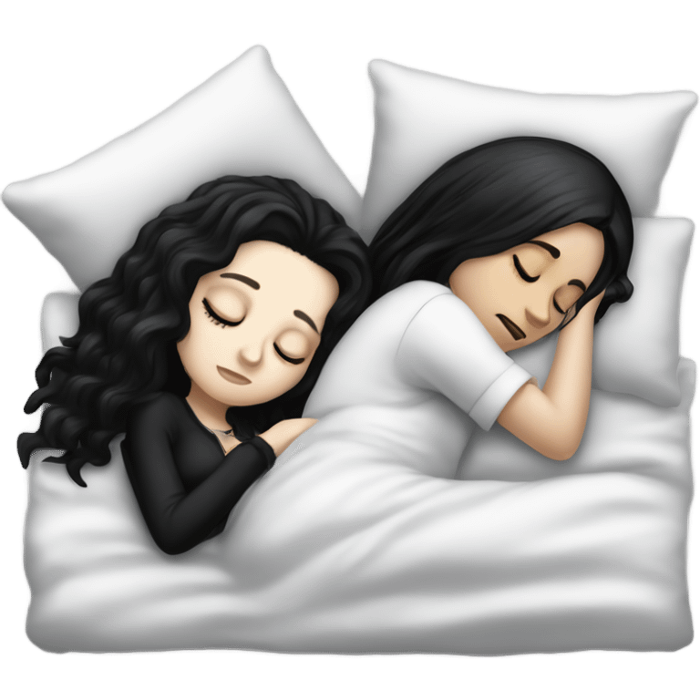 goth white girl and black hair sleeping emoji