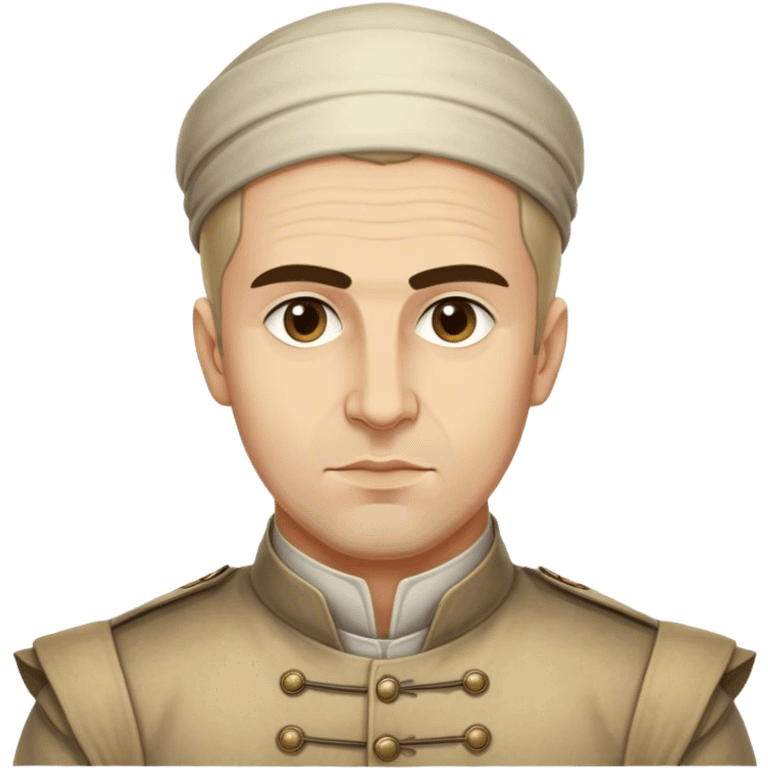 Cinematic Realistic Marko Marulić Portrait Emoji, depicted as a celebrated Croatian writer with a reflective expression and period clothing, rendered with rich textures and warm literary lighting that captures his historical influence. emoji