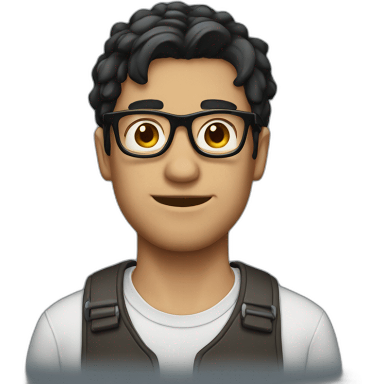 guy with dark hair and glasses emoji