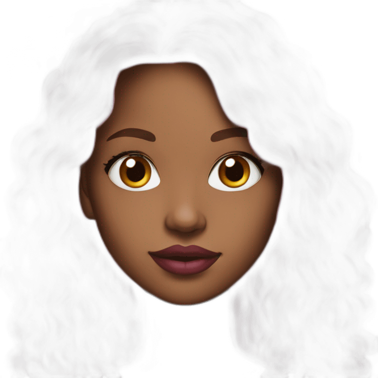 Young Black women pink lips long hair emoji