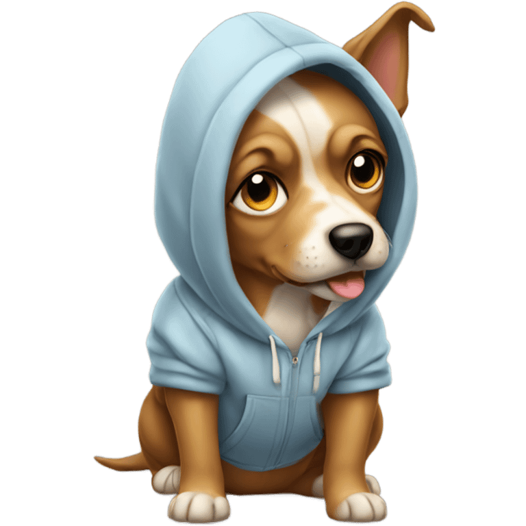 Dog wearing hoodie emoji