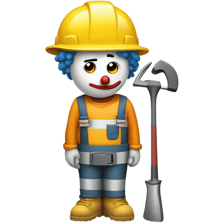 Sad clown working construction emoji