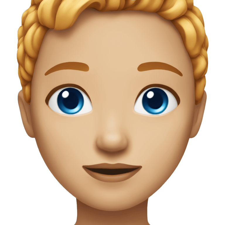 Pretty girl, ginger short brownish hair with bright blue eyes blonde eyebrows  emoji