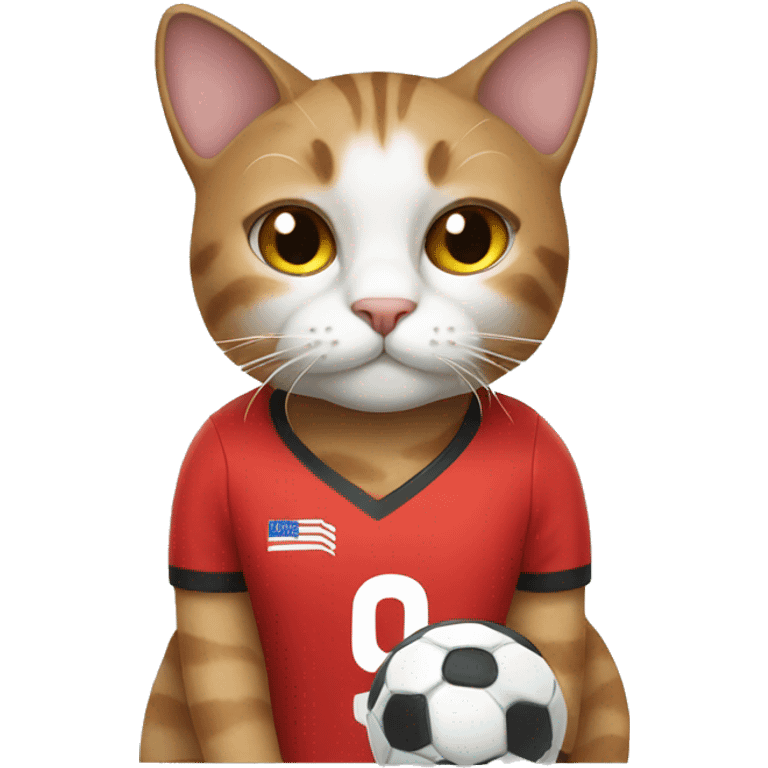 cat wearing a soccer jersey emoji