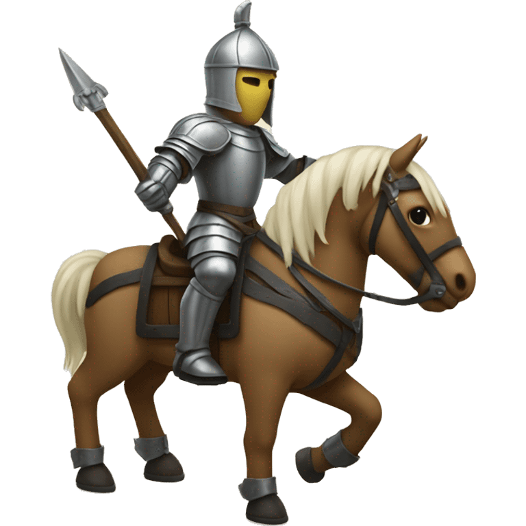 The glass knight rides a wooden horse emoji