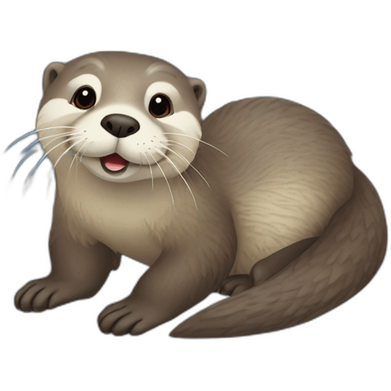 Loutre sur neige emoji