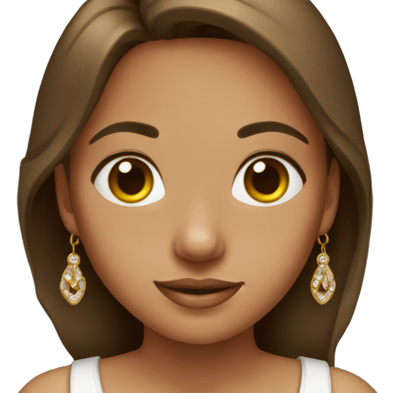 girl with brown hair jewelry emoji