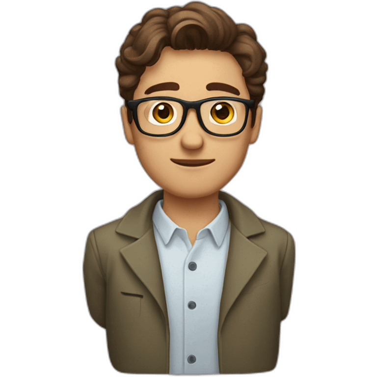 guy with glasses, brown-haired ecologist, thick eyebrows emoji