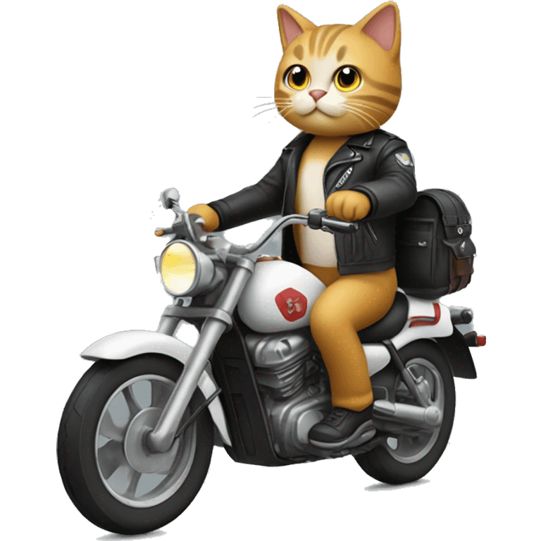 create an emoji of a cat riding a motorcycle emoji