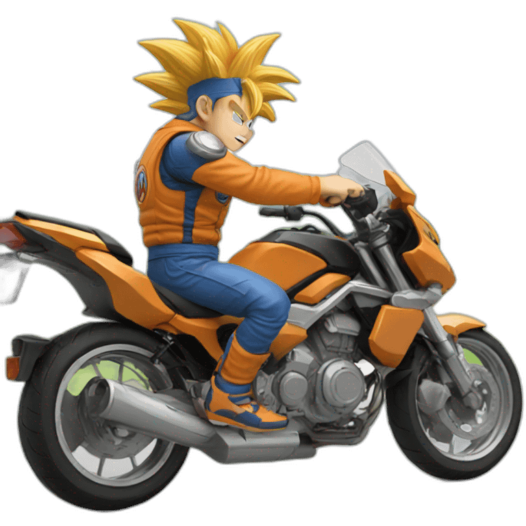 Goku driving an moto emoji