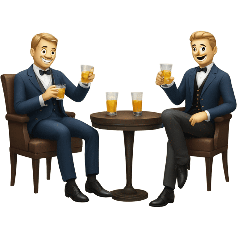 Two respectable men having a drink emoji