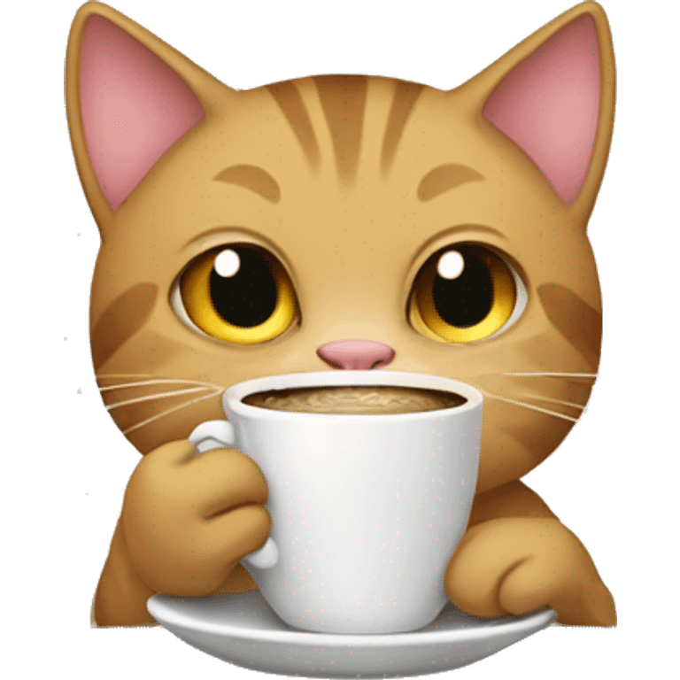 cat drinking coffee emoji