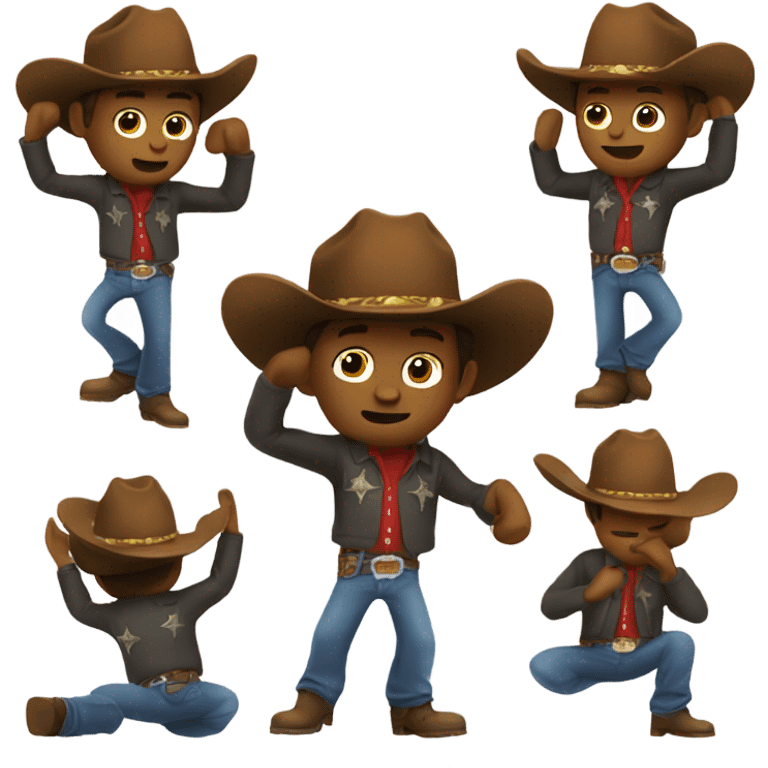 Cowboy dabbing with their arms  emoji