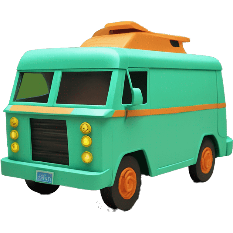 Detailed Papercraft Scooby Doo mystery machine step van emoji