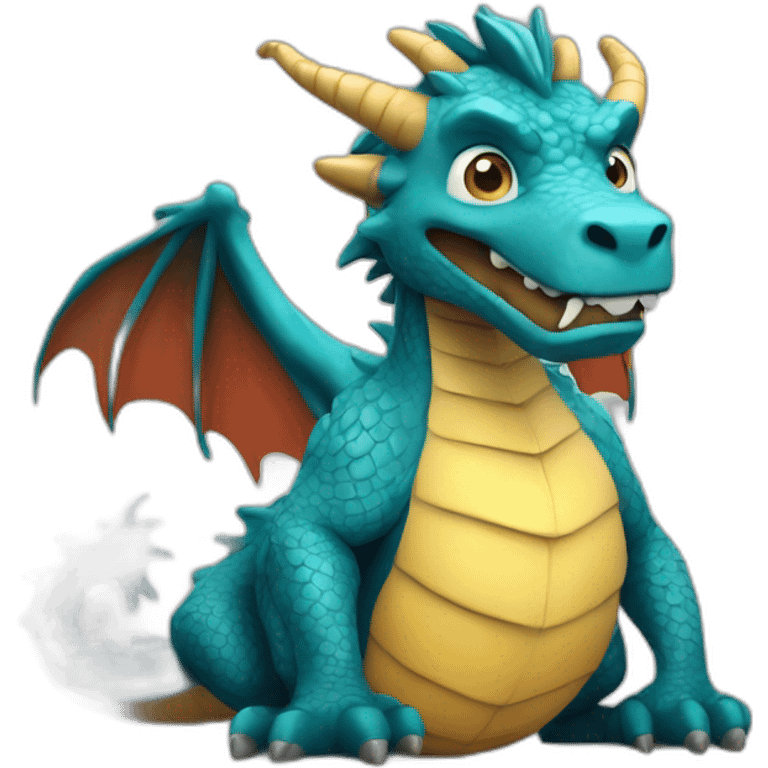 Singe sur un dragon emoji