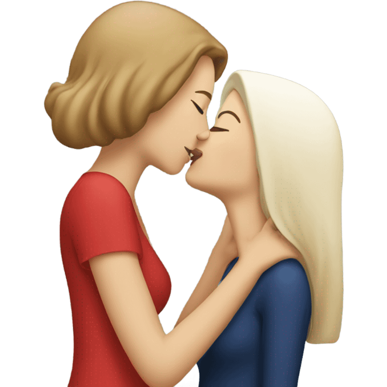 lebanese woman kissing white woman  emoji