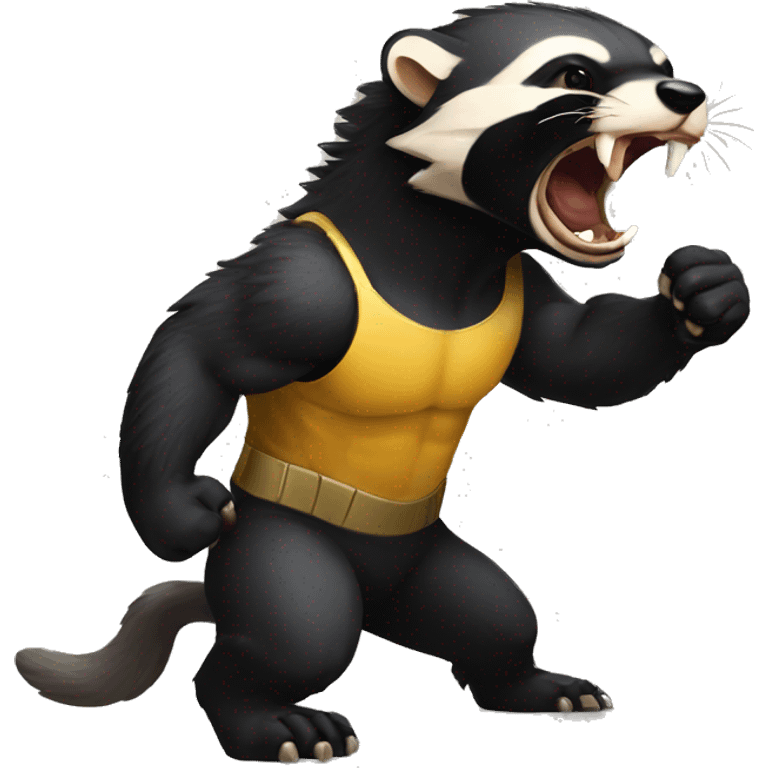 Badass honey badger fighting emoji