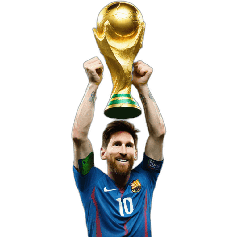 messi lifting the world cup emoji